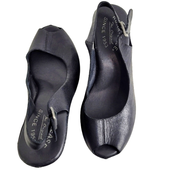 KorkEase Shoes Kork Ease Black Leather Wedge Platform Heels Poshmark